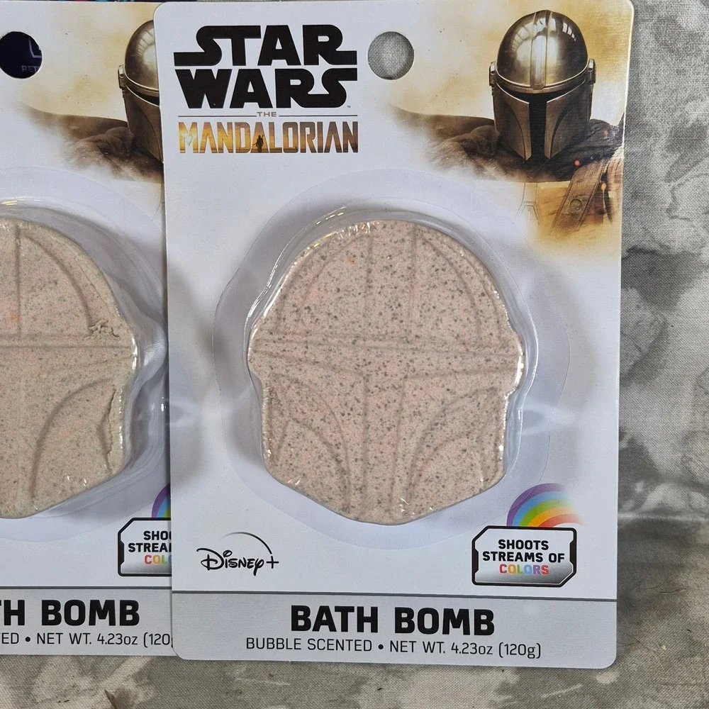 Star Wars The Mandalorian Bath Bomb Set of 3 Bubble Scented Rainbow Color Stream